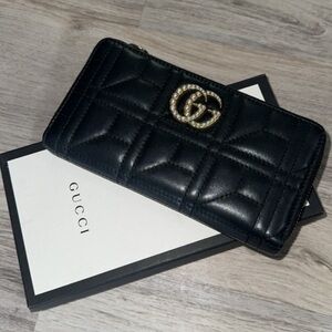 Gucci calf leather large wallet with box